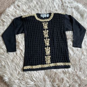 Unique vintage gold embellished sweater